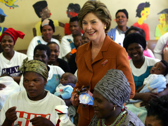 Former first lady Laura Bush journeyed with her twin daughters to South Africa, Tanzania, and Rwanda in 2005.