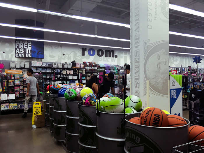 ... and sporting goods. There were a bunch of kids playing soccer in the store, and nobody seemed to mind.