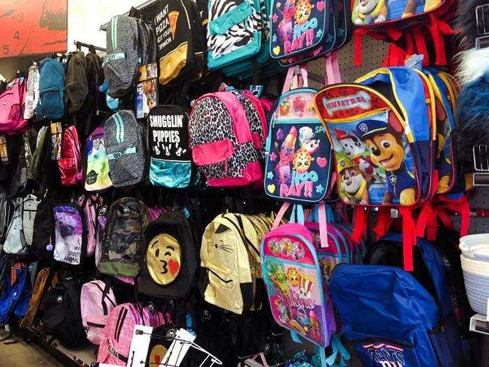 The store also sold backpacks ...