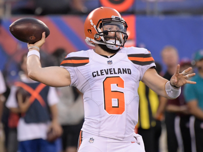 Mayfield was selected as the first over pick in the 2018 NFL Draft by the Cleveland Browns, where he