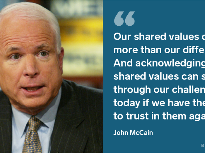 John McCain on the importance of shared values