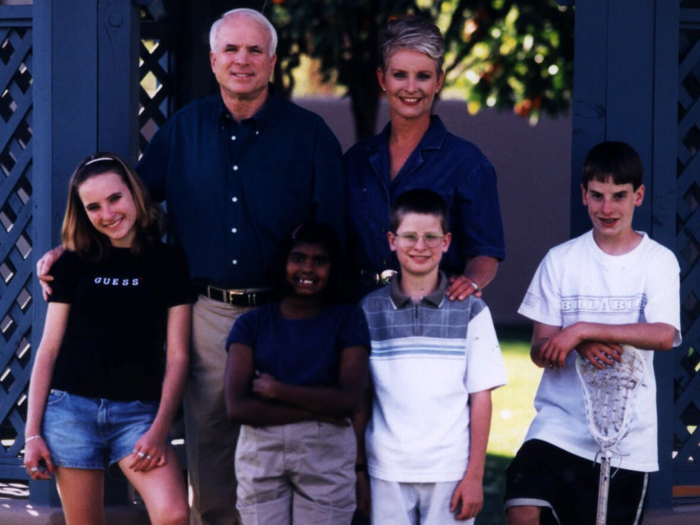 McCain married Cindy Hensley in 1980 and had a daughter, two sons, and adopted another daughter from Bangladesh.