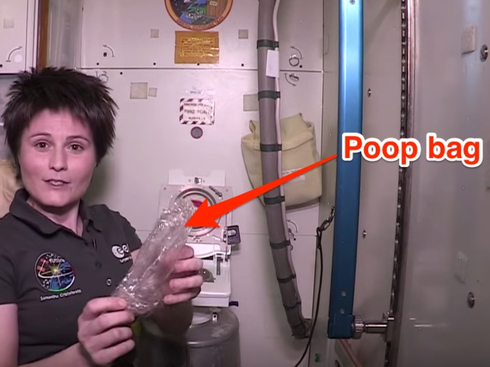 After the astronauts are done, their poop gets stored in a plastic bag, and eventually sent away on a cargo ship that burns up as it hurtles towards the Earth.