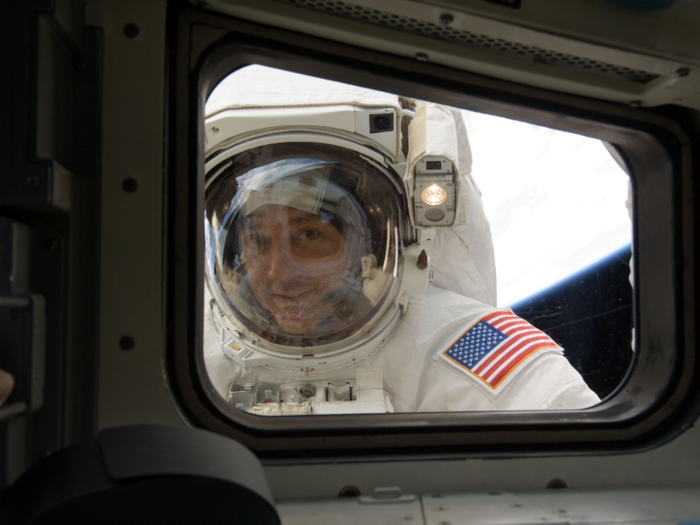 Astronaut Mike Massimino said he used thigh restraints when he needed to sit on the space toilet, since sitting on it felt like riding a chopper bike. "I think of Peter Fonda in Easy Rider," he said. "That’s the right position for me."