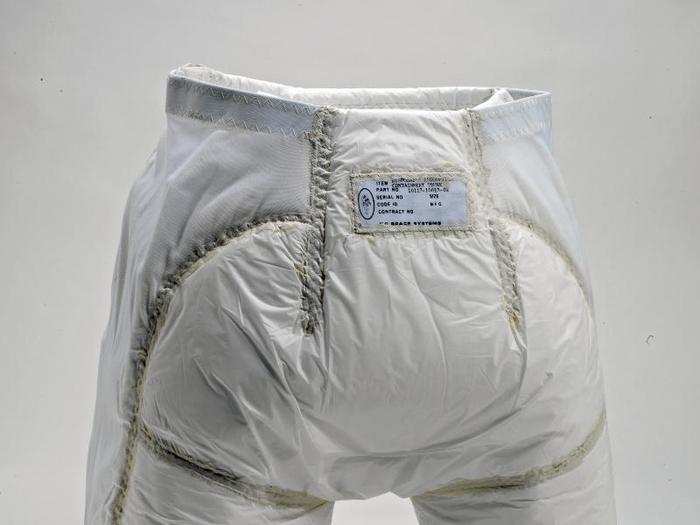 To enable women astronauts to pee during launch and on spacewalks, NASA created the Disposable Absorption Containment Trunk, which was kind of like bike shorts designed to absorb pee.