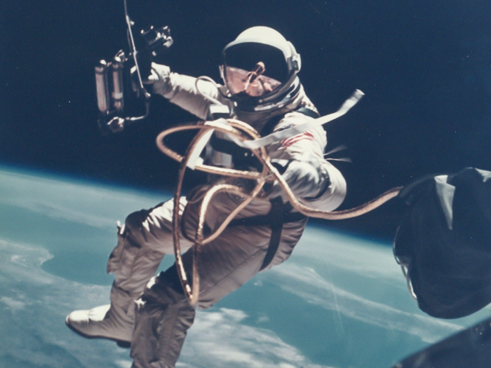 The Gemini missions of the 1960s were the first time NASA attempted to deal with poop in space. The first devices were just bags taped to astronauts