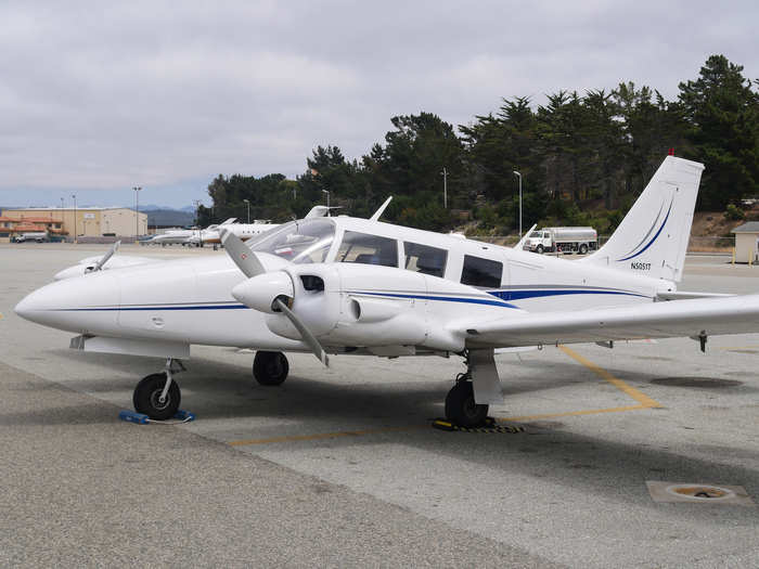 After lunch in Monterey, this Piper Seneca was set to shuttle us back to San Carlos.