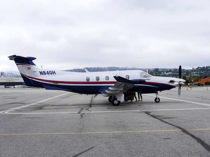 ...which is where I met the private plane — a single-engine Pilatus PC-12 — that would take me and my fellow passengers to Monterey. Due to its larger size, you could book this particular plane using Blackbird