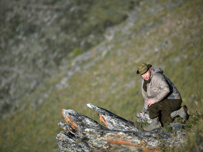 These images of Putin seem designed to portray him in a macho light and are meant to demonstrate his strength and good health.