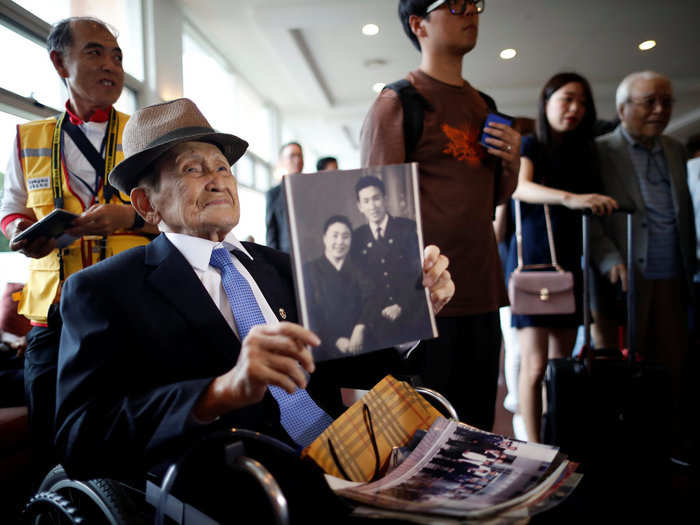 Many Koreans also brought photographs of decades past to reminisce...