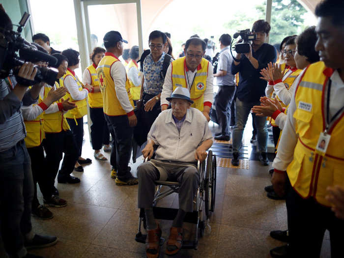 Some entered the reunions in wheelchairs.