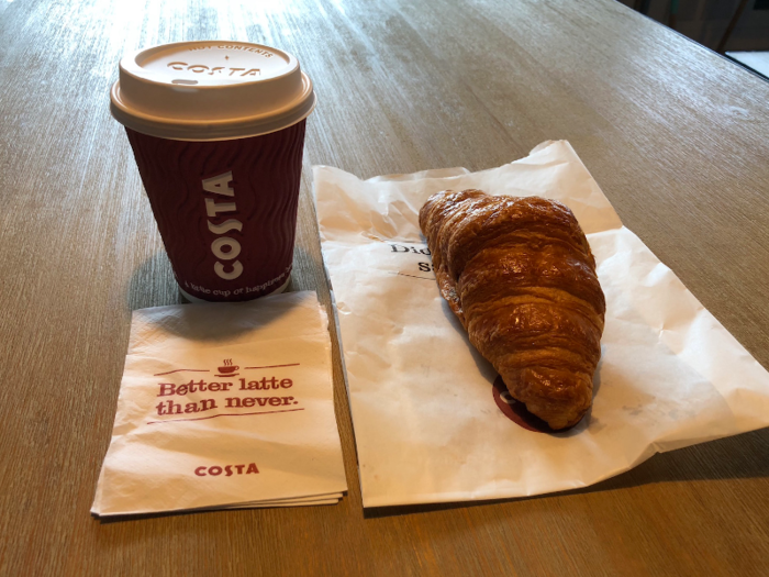 The croissant looked and tasted like papier-mâché, and was inferior to most croissants you can buy for half the price in Britain