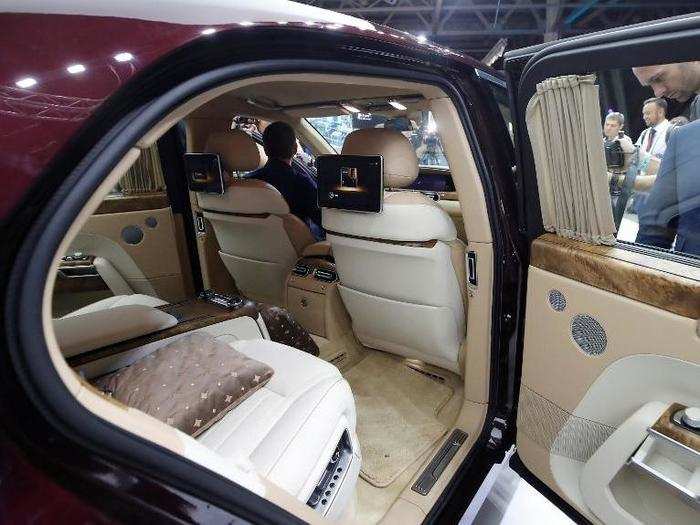 This is the interior of the Aurus Senat taken from the Moscow International Auto Show.