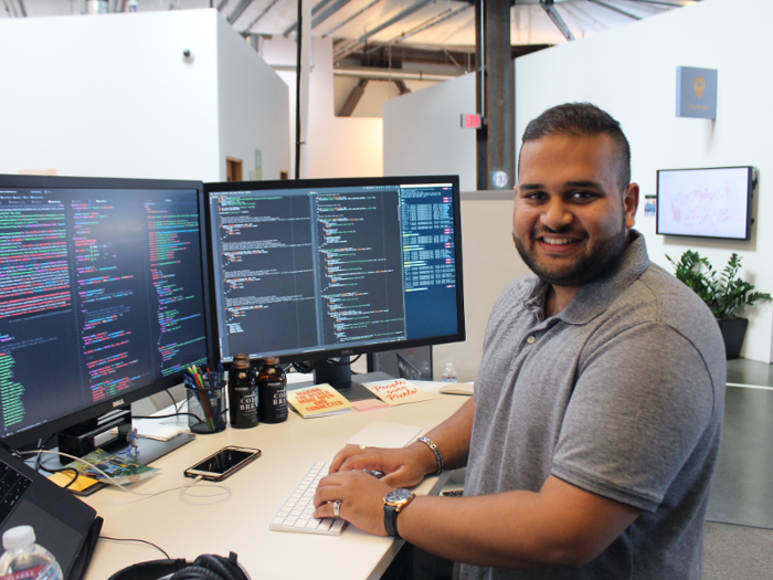 12-week interns, like full-time employees, have a degree of flexibility in their working hours. Hussain normally gets in around 8am and grabs breakfast and a coffee before heading to his desk to start working — though on Wednesday he’ll head in a bit later, around 10 or 11am.