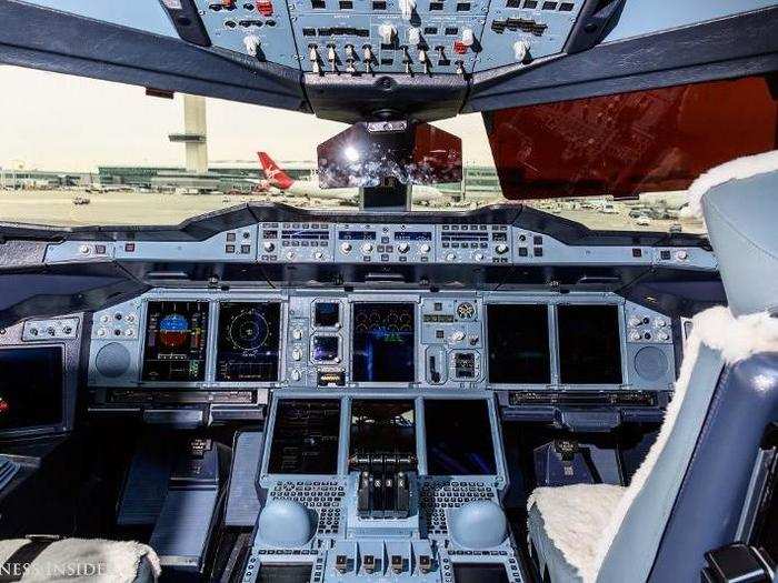 The ultra-modern cockpit boasts eight high definition liquid crystal displays supplied by French industrial giant Thales Group.