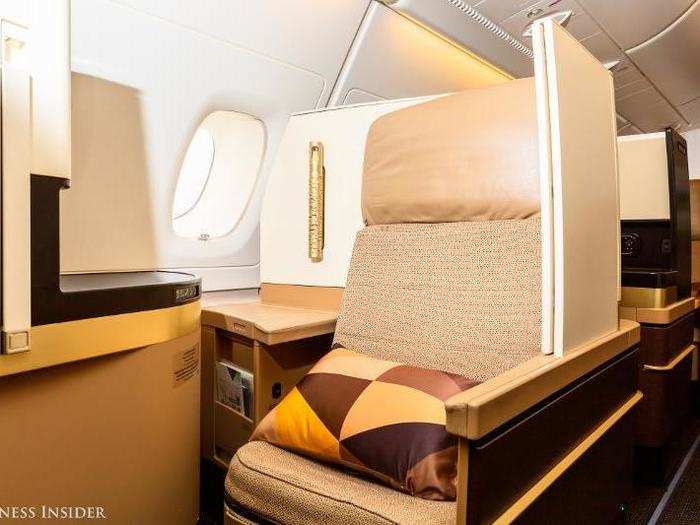 Each one of the 70 business class seats boasts 73 inches of seats pitch and folds flat into a bed at the touch of a button.