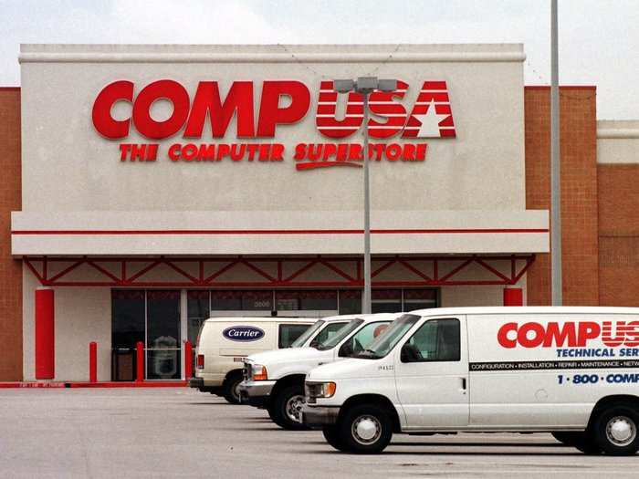 CompUSA started in 1984 as a chain specializing in computer hardware and software. But by 2007, Best Buy and other superstores had taken over, and the last CompUSA closed in 2012.