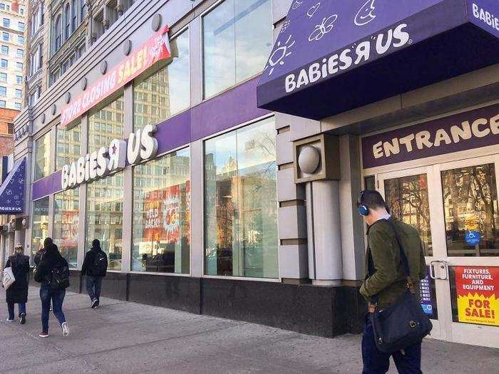 Babies R Us also closed after Toys R Us filed for Chapter 11 bankruptcy protection.