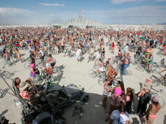 How many people attend Burning Man?