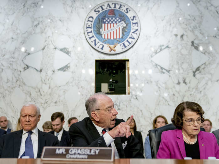 Grassley, who grew visibly frustrated at both the protesters and his Democratic colleagues, dismissed the motion for the hearing to be adjourned.