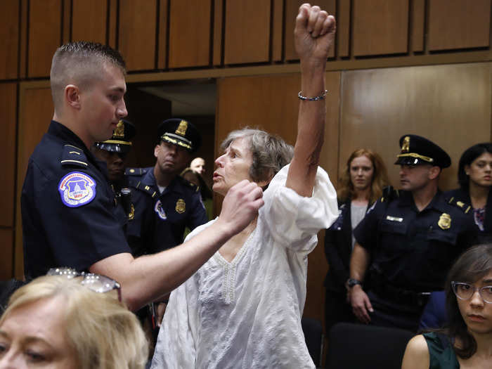 The hearing had barely begun when protesters began shouting for Senators to oppose Kavanaugh