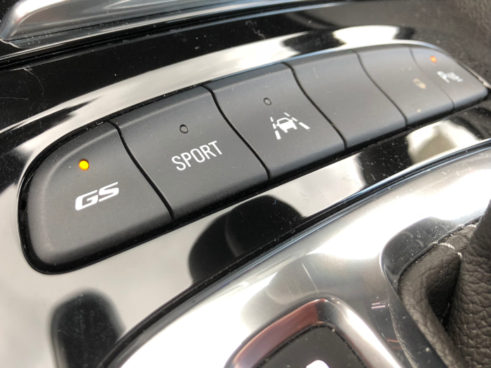 Three drive modes: Standard, Sport, and GS. The real action happens with GS, which noticeably tightens up the steering, firms up the ride, and intensifies the shifts.