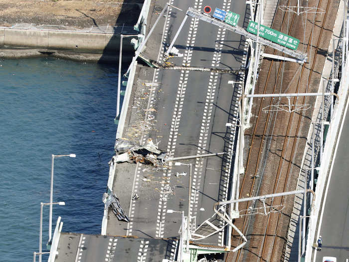 The bridge that connects Kansai Airport to Japan