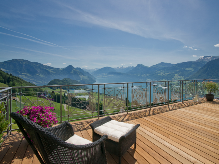 ...and come with a balcony overlooking the mountains or a terrace overlooking the lake.