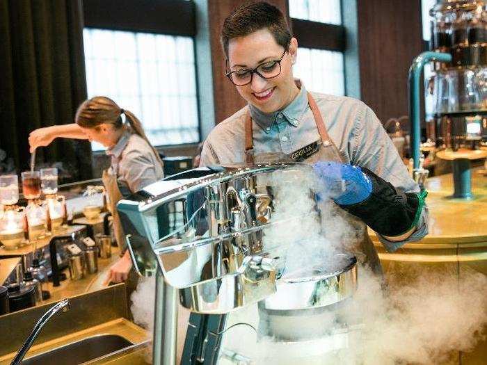 The coffee bar will serve more than 115 different drinks including espresso and cold brew. It also will feature an affogato station where ice cream is handmade and made to order using liquid nitrogen, paired with a shot of espresso.