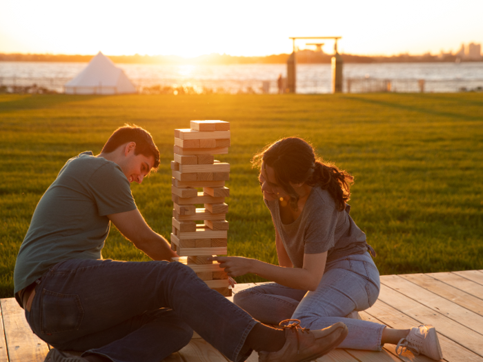 You can even play Jenga while watching the sun set.