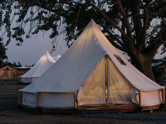 The shared bathrooms for Journey Tent guests are a short walk from the tents. They have hot running water and full-flush toilets and come with plush Turkish towels and environmentally-friendly spa bath products.