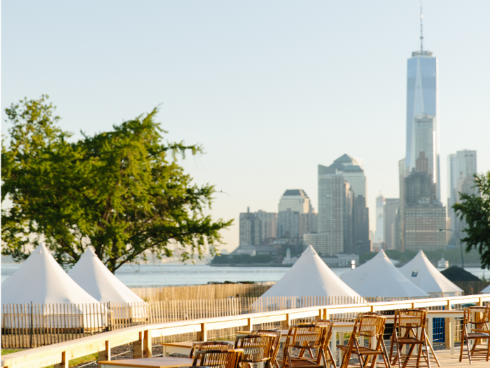 The campground offers picturesque views of the Manhattan skyline.