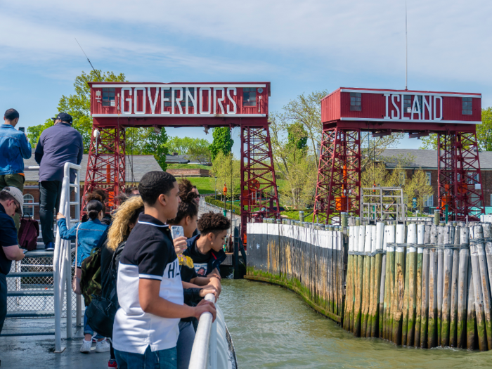 The island is an eight-minute ferry ride from lower Manhattan.