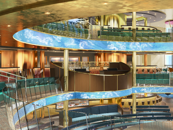 There are plenty of options for food or drink. Passengers can choose from 17 restaurants and 23 bars.