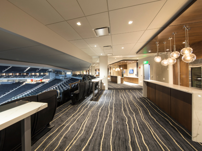 There are 34 luxury suites. Feigin said the section shown below can be six connected suites fitting 180 people or six separate suites to fit 30 people each.