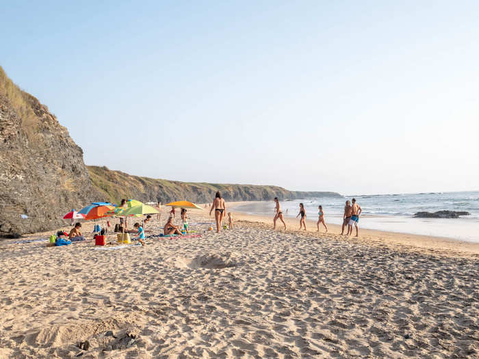 A few Portuguese families had set up a quiet beach day with umbrellas and towels. But there were maybe ten or fifteen people total on this massive beach. It felt like the "end of the world."