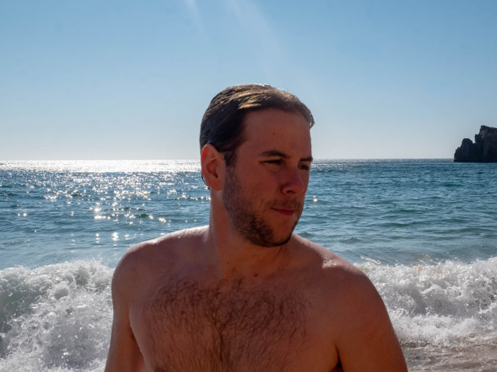 I, of course, dove right into the water. One thing I noticed going from beach to beach was that the farther west I went from Portimao, the colder the water got. It was refreshing on a hot day, but take away the sun, and I