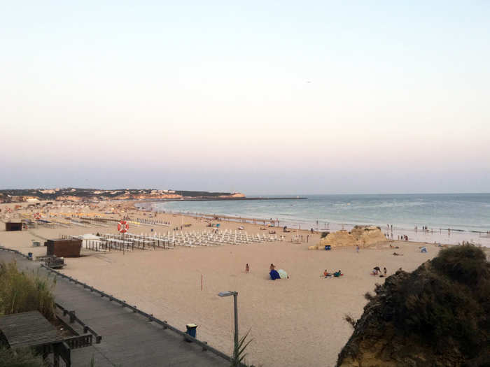 On top of the cliff, I got a great view of Rocha as the sun was setting from a miradouro, or viewpoint. Behind the beach is a long strip of restaurants, bars, and even a casino, but, as that