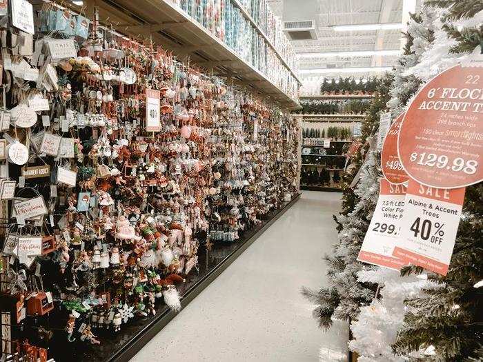 One thing that surprised me was seeing Christmas decor lining the shelves in August.