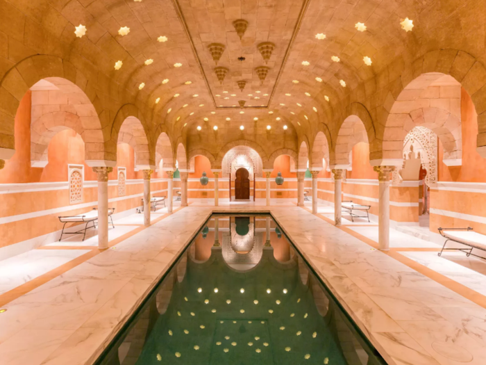A Hamam, a traditional Moorish-style bath spa, also sits underground and is one of the site