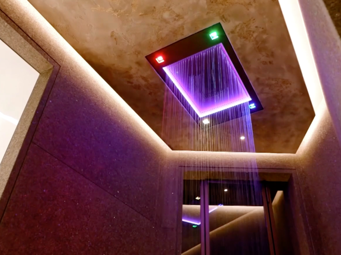 ...as does a high-tech shower equipped with controls that can change the lighting and color schemes.
