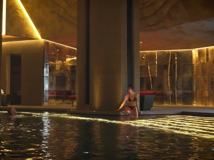 Owners and guests can go for a swim in Swarovski crystal-lit waters.