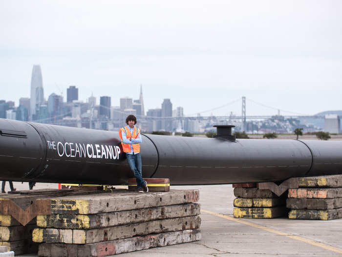 Earlier this year, the Ocean Cleanup built a 400-foot test array to see how it held up while being towed out into the water.