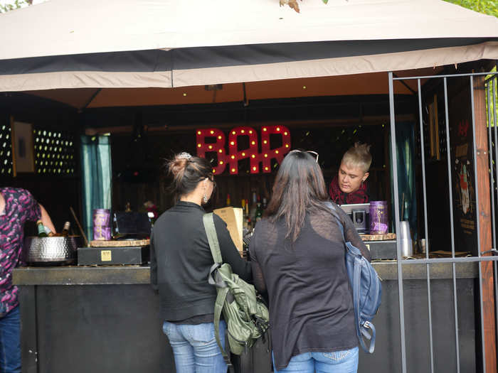 Park goers lined up at the bar, where you could get a beer for $7. Not bad by San Francisco standards.