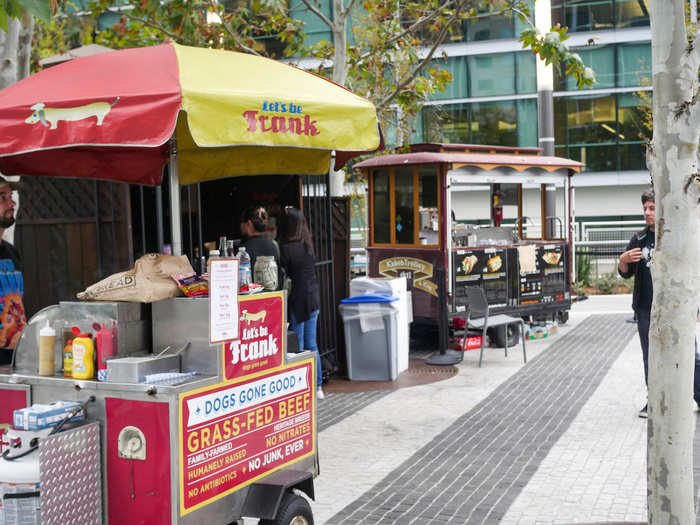 ...and food vendors offered reasonably priced hot dogs and sandwiches. A more permanent restaurant is planned to eventually go up in this spot, so the vendors are temporary.