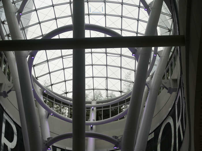 Overhead, a giant domed skylight bathes the Grand Hall with natural light.