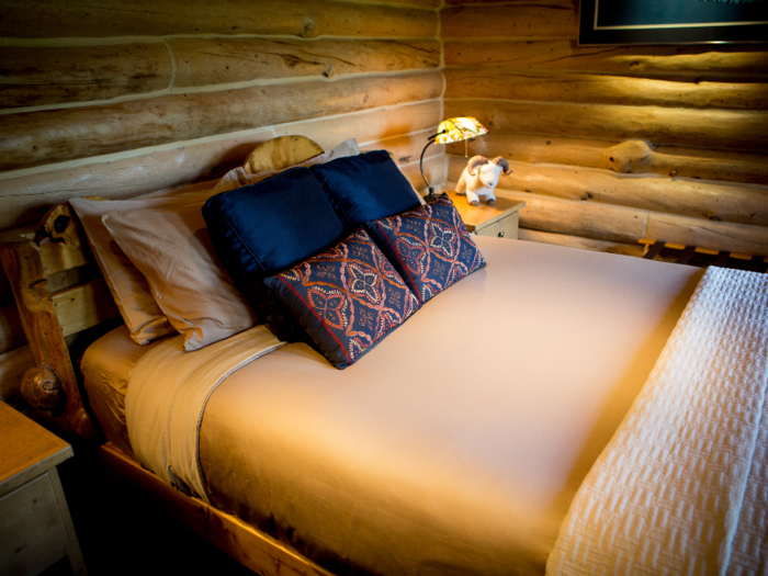 At least one room in each cabin offers a king-sized feather bed with a full bathroom. There