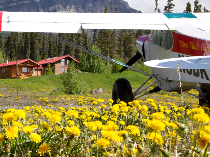 The plane drops off guests right next to the resort.