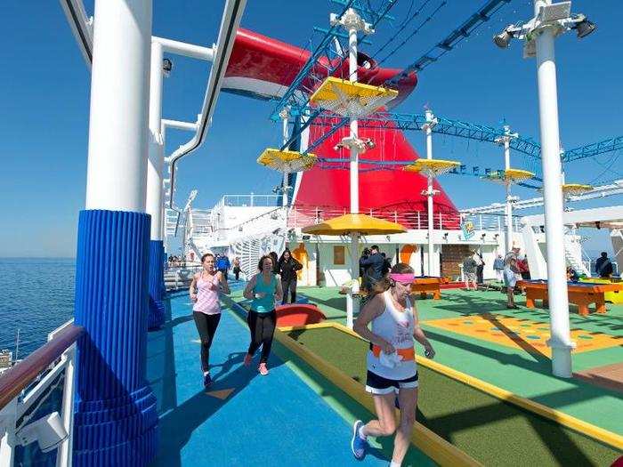 Passengers can go for a jog below the SkyRide on the Skytrack