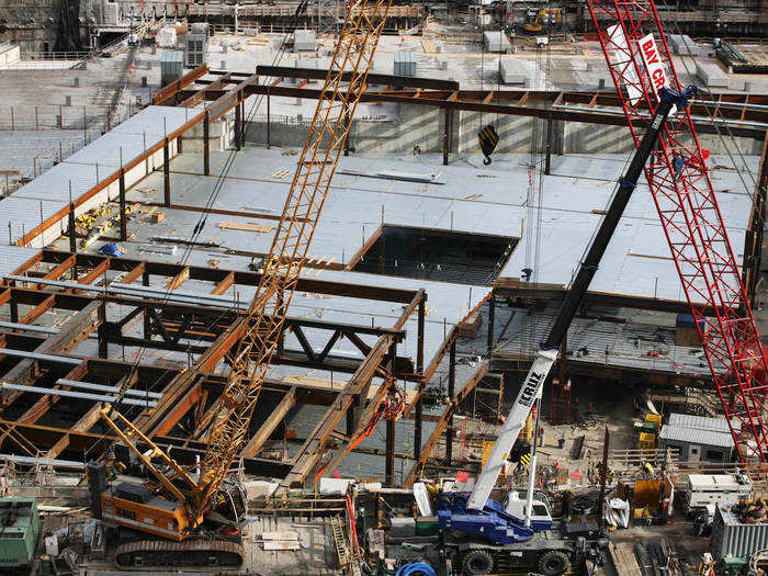 In 2009, the 9/11 memorial pools was starting to take shape.